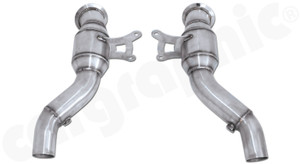 CARGRAPHIC Sport Catalytic Converter Set w/2x 200CPSI HD Catalytic Converters For Ferrari 458 Italia / Spider 4.5L V8 - CARFE458KATOBD2