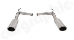 CARGRAPHIC Rear Silencer Replacement Set / Over-Axle Pipes w/2x 115x82mm Oval Tailpipes For Land Rover LR3 2.7L TDV6 - PXLR3TDERO