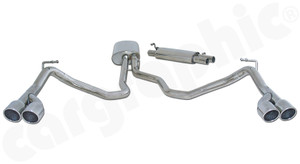 CARGRAPHIC Sport Exhaust System w/4x 89mm Round Double-End Tailpipes For Land Rover LR3 HSE V8 4.4L - PXLR3V8504 CARGRAPHIC Sport Exhaust System w/4x 89mm Round Double-End Tailpipes For Land Rover LR3 HSE V8 4.4L - PXLR3V8504
