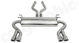 CARGRAPHIC Sport Rear Silencer w/4x 89mm Round Double-End Mirror Polished Tailpipes For Land Rover Range Rover LM / L322 TDV8 4.4L - PXRRLMTDV844ET4