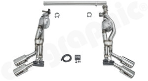 CARGRAPHIC Active Sound System AMG G63-Look Conversion Kit w/4x 115x82mm Straight-Cut Tailpipes For Mercedes Benz G350d / G400d W463A - PERW463ADETSM