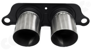 CARGRAPHIC Lightweight Sport Tailpipes - 2x 89mm Round, Weight Optimized, Slash-Cut & Stainless Steel Brushed For Porsche 997 GT3 / GT3 RS - CARP97GT3ERL289