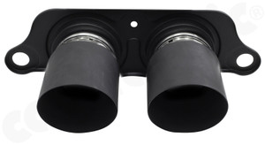 CARGRAPHIC Lightweight Sport Tailpipes - 2x 89mm Round, Weight Optimized, Slash-Cut & Matte Black Thermopainted For Porsche 997 GT3 / GT3 RS - CARP97GT3ERL289TP
