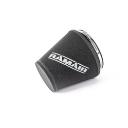 Ramair 90mm (3.5inch) OD Neck Large Cone Air Filter with Velocity Stack  CC-195-VS-90-BK