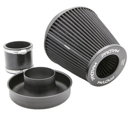 Ramair Pleated 83mm (3.25inch) ID Neck Large Cone Air Filter with Velocity Stack and Coupling  PR-CC-195-VS-83-BK-KIT