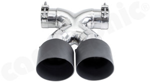 CARGRAPHIC Sport Double-End Tailpipe (Special Lightweight Version) - 100mm Matte Black Thermopaint Finished For Porsche 987.1 Boxster & 987.2 Boxster / Cayman - PERP87ER40XTP CARGRAPHIC Sport Double-End Tailpipe (Special Lightweight Version) - 100mm Matte Black Thermopaint Finished For Porsche 987.1 Boxster & 987.2 Boxster / Cayman - PERP87ER40XTP