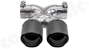 CARGRAPHIC Sport Double-End Tailpipe - 89mm Slash-Cut w/Stainless Steel Liner & Visual Carbon Matte Finish For Porsche 987 Boxster / Cayman - PERP87ER35XKEVTP CARGRAPHIC Sport Double-End Tailpipe - 89mm Slash-Cut w/Stainless Steel Liner & Visual Carbon Matte Finish For Porsche 987 Boxster / Cayman - PERP87ER35XKEVTP