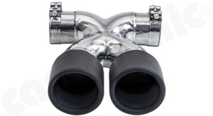CARGRAPHIC Sport Double-End Tailpipe - 89mm Double-Walled, Slash-Cut, Rolled-In w/Perforated Insert & Matte Black Thermopaint Finished For Porsche 987 Boxster / Cayman - PERP87ER35RXTP CARGRAPHIC Sport Double-End Tailpipe - 89mm Double-Walled, Slash-Cut, Rolled-In w/Perforated Insert & Matte Black Thermopaint Finished For Porsche 987 Boxster / Cayman - PERP87ER35RXTP