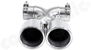 CARGRAPHIC Sport Double-End Tailpipe - 100mm X-Pipe Construction, Rolled-In w/Perforated Insert & Mirror Polished For Porsche 981 Boxster / Cayman - PERP81ER40RX CARGRAPHIC Sport Double-End Tailpipe - 100mm X-Pipe Construction, Rolled-In w/Perforated Insert & Mirror Polished For Porsche 981 Boxster / Cayman - PERP81ER40RX
