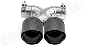 CARGRAPHIC Sport Double-End Tailpipe - 100mm X-Pipe Construction, Slash-Cut w/Stainless Steel Liner & Visual Carbon Matte Finish For Porsche 981 Boxster / Cayman - PERP81ER40XKEVTP CARGRAPHIC Sport Double-End Tailpipe - 100mm X-Pipe Construction, Slash-Cut w/Stainless Steel Liner & Visual Carbon Matte Finish For Porsche 981 Boxster / Cayman - PERP81ER40XKEVTP