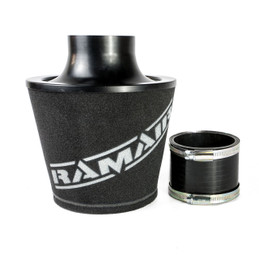 Ramair Large Foam Filter Aluminium Base 90mm (3.5inch) OD Black with Silicone Coupler  JS-090-BK-KIT