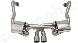 CARGRAPHIC Race Rear Silencer Set Cup-X w/Mixed Gas Flow & 89mm Double-End Tailpipe Set For Porsche 981 Boxster / Cayman - PERP81ETCUPX