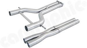 CARGRAPHIC X-Pipe Construction Center-Silencer Replacement Pipe Set (SUPER SOUND Version) For Porsche 970 Panamera V6 - CARP70V6XPIPE