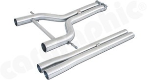 CARGRAPHIC H-Pipe Construction Center-Silencer Replacement Pipe Set (RACE SOUND Version) For Porsche 970.1 Panamera S / 4S V8 3.8L - CARP70SPIPE