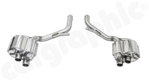 CARGRAPHIC Sport Rear Silencer Set w/Integrated Exhaust Valves (SOUND / SUPER SOUND Version) For Porsche 970 Panamera S-Hybrid / Supercharged 3.0L V6 - CARP70T30V6ETS