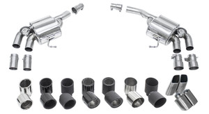 CARGRAPHIC Sport Rear Silencer Set w/Integrated Vacuum Exhaust Valves For Porsche Macan 2.0L R4 - CARP95R4ETFLAP