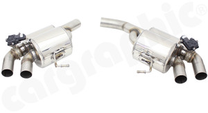 CARGRAPHIC Sport Rear Silencer Set w/Integrated Electronic Exhaust Valves For Porsche Macan 2.0L R4 - CARP95R4ETFLAPE