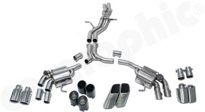 CARGRAPHIC Cat-Back Sport Exhaust System w/Integrated Electronic Exhaust Valves (SOUND / SUPER SOUND Version) For Porsche 995.1 / 995.2 Macan S 3.0L V6 - CARP95V6SSYS1E