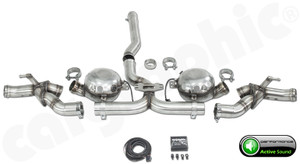 CARGRAPHIC Active Sound System w/Twin Sound Actuators For Porsche 958.2 Cayenne Diesel 3.0L Single Flow Models - CARP58DETERSMOEFLS