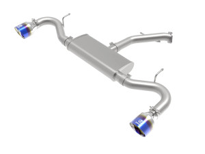 aFe Takeda 2-1/2 IN 409 Stainless Steel Axle-Back Exhaust System w/ Blue Flame Tips for Hyundai Elantra GT 18-20 L4-1.6L (t) - afe49-47016-L