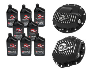 aFe POWER Front & Rear Diff GUARD Package w/ Oil for RAM Diesel Trucks 19-25 L6 (AAM 9.25-12 & AAM 11.5/12.0-14) afe46-7702AB