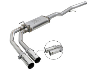 aFe Rebel Series 3 IN to 2-1/2 IN 409 Stainless Steel Cat-Back Exhaust System for GM Silverado/Sierra 1500 09-19 V6-4.3L/V8-4.8L/5.3L (Crew Cab/Long Bed) afe49-44098-P