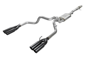 aFe Vulcan Series 4 IN to Dual 3 IN 304 Stainless Steel Cat-Back Exhaust System for GM Silverado/Sierra 1500 19-25 V8-6.2L afe49-34102-B