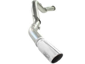 aFe Large Bore-HD 5 IN 409 Stainless Steel DPF-Back Exhaust System for GM Diesel Trucks 07.5-10 V8-6.6L (td) LMM afe49-44040-P