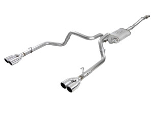 aFe Vulcan Series 3 IN to Dual 2-1/2 IN 304 Stainless Steel Cat-Back Exhaust System for  GM Silverado/Sierra 1500 19-25 V6-4.3L/V8-5.3L afe49-34104-P