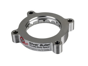 aFe Silver Bullet Throttle Body Spacer - Silver for Ford Mustang/F-150 11-14 V6-3.7L afe46-33016