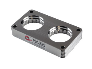 aFe Silver Bullet Throttle Body Spacer - Silver for Ford Super Duty F-250/F-350 05-10 V10-6.8L afe46-33023