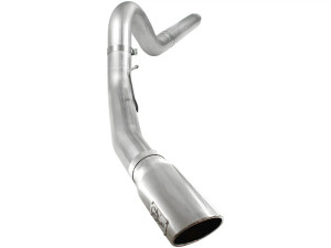 aFe ATLAS 5 IN Aluminized Steel DPF-Back Exhaust System w/Polished Tip for Ford Diesel Trucks 08-10 V8-6.4L (td)  afe49-03054-P
