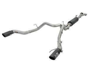 aFe MACH Force-Xp 3 IN to 3-1/2 IN 304 Stainless Steel Cat-Back Exhaust System w/ Black Tip for Ford F-150 Raptor 17-20 F-150 Limited 19-20 V6-3.5L (tt) EcoBoost afe49-33094-B