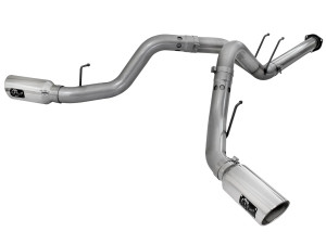 aFe Large Bore-HD 4 IN 409 Stainless Steel DPF-Back Exhaust System for Ford Diesel Trucks 11-14 V8-6.7L (td) afe49-43065-P