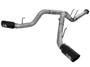 aFe Large Bore-HD 4 IN 409 Stainless Steel DPF-Back Exhaust System for Ford Diesel Trucks 15-16 V8-6.7L (td) afe49-43122-B