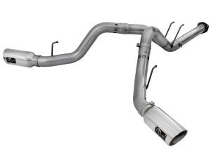 aFe Large Bore-HD 4 IN 409 Stainless Steel DPF-Back Exhaust System for Ford Diesel Trucks 15-16 V8-6.7L (td) afe49-43122-P