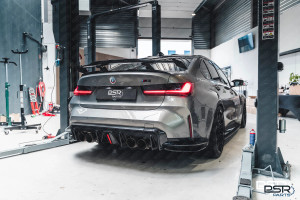 PSR Parts BMW G80 G81 M3 & G82 G83 M4 Carbon Fibre AK Diffuser Dry Carbon with F1 Brake / Fog Light PSR-BG80RDPECF