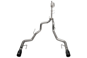 Corsa Sport / 3.0 in Cat-Back 4.0 in Single Tips in Black | 2021-25 Ford F-150 Tremor 3.5T EcoBoost (145.4" WB) cor21185BLK