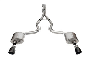 Corsa Xtreme, Sport / 3.0 in Cat-Back 4.5 in Slash Tips | 2024 Mustang GT Coupe cor21254BLK