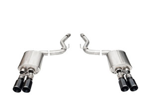 Corsa Sport Valved / 3.0 in Axle-Back 4.0 in Straight Tips in Black | 2024 Mustang GT Coupe cor21262BLK
