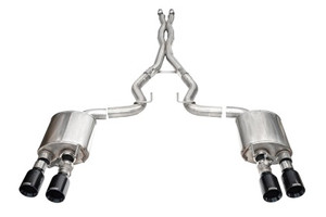 Corsa Xtreme Valved / 3.0 in Cat-Back 4.5 in Straight Tips in Black | 2024 Mustang Dark Horse Coupe cor21266BLK