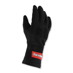 RaceQuip SFI 3.3/5 Black Short Gauntlet Nomex Race Gloves - X-Large 355006RQP