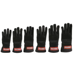 RaceQuip SFI 3.3/5 Black Nomex Race Gloves - Youth X-Small K7 - Black - Kids X-Small 3550091RQP