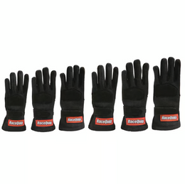 RaceQuip SFI 3.3/5 Black Nomex Race Gloves - Youth 2X-Small K6 3550090RQP