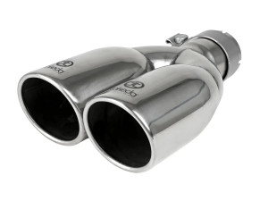 aFe Takeda 2-1/2" 304 Stainless Steel Exhaust Tip 2-1/2" In x 3-1/2" Out x 12" L Bolt-On -Polished Tip- afe49T25374-P121
