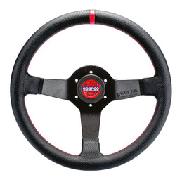 Sparco Steering Wheel R330 Champion Black Leather / Red Stitching spa015R330CHAMPION