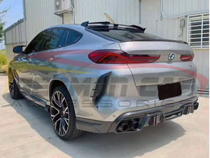 German Car Accessories 2019-2023 BMW X6M Carbon Fiber LD Style Rear Diffuser with LED Lights F96