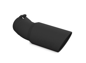 MBRP Universal Tip 6in OD 5in Inlet 15.5in Length 30 Deg Bend Angled Rolled End Black mbrpT5154BLK