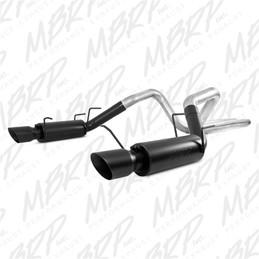 MBRP 11-14 Ford Mustang GT 5.0L 3in Cat Back Dual Split Rear Race Version 4in Tips - Black mbrpS7264BLK
