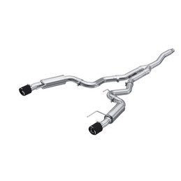 MBRP 19-22 Ford Mustang 2.3 EcoBoost 3in Cat-Back Dual Split Rear w/4.5in Carbon Fiber Tips (Race) mbrpS72753CF